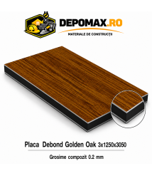 Placa BOND imitatie lemn GOLDEN OAK 3mm, 1250x3050mm, aluminiu 0.2mm